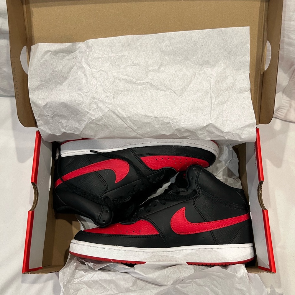 Black and Red High-Top Sneakers